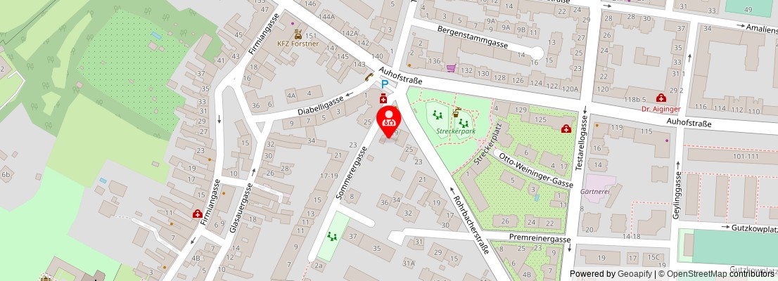 Street map section around the address