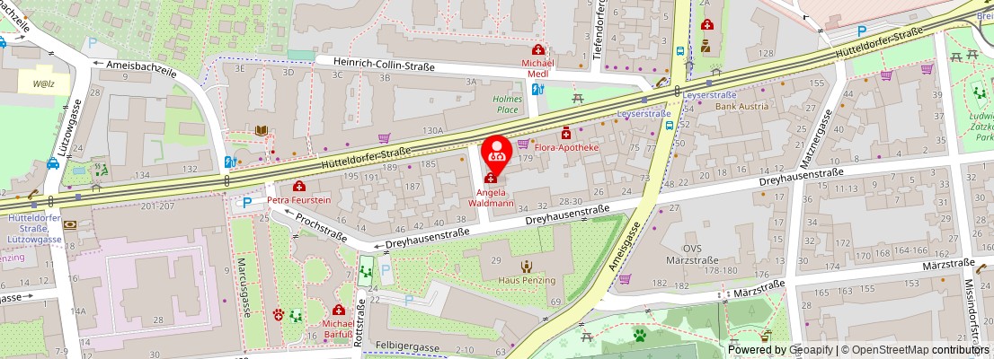 Street map section around the address