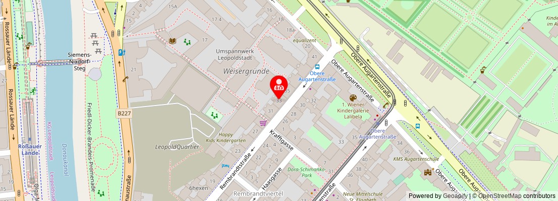 Street map section around the address