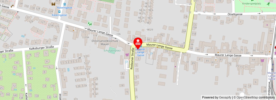 Street map section around the address