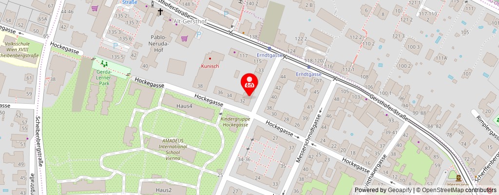 Street map section around the address