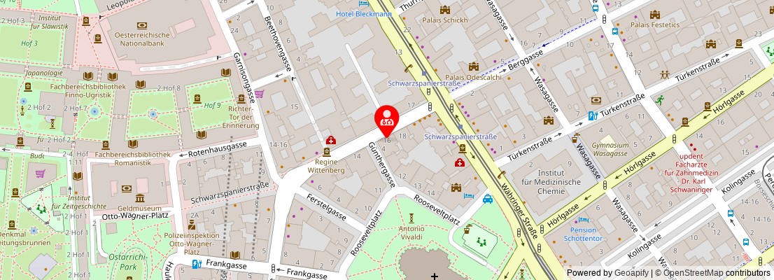 Street map section around the address