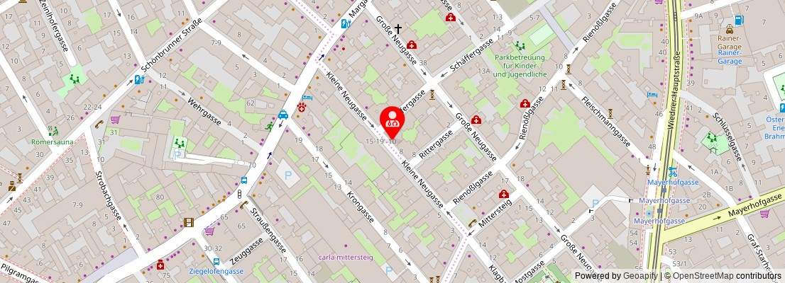 Street map section around the address