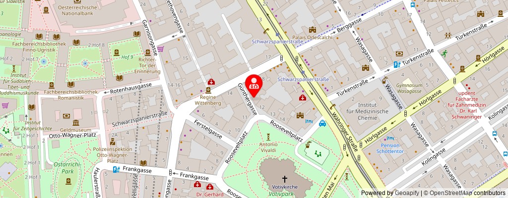 Street map section around the address