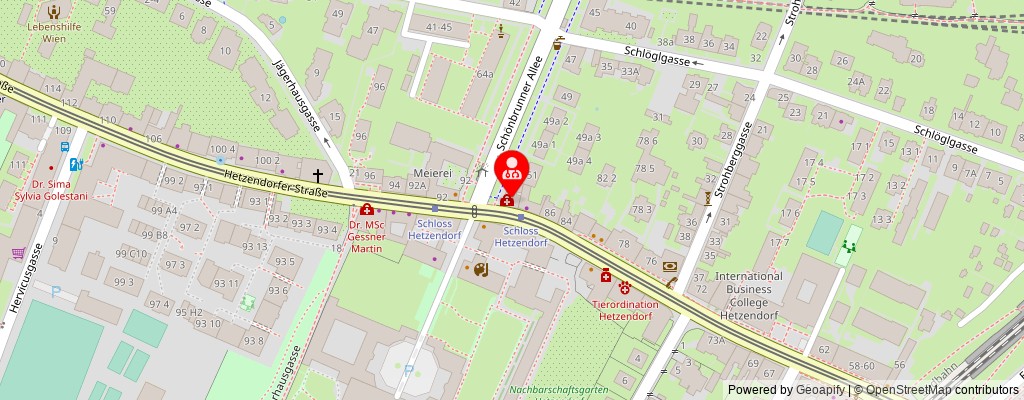 Street map section around the address