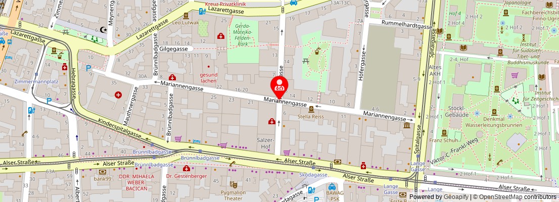 Street map section around the address