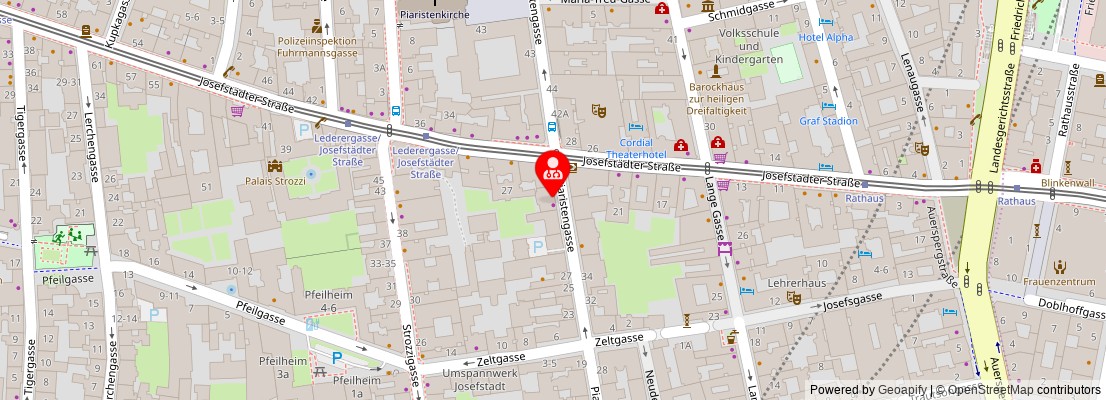 Street map section around the address