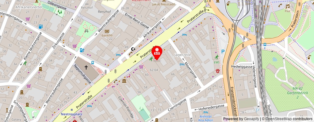 Street map section around the address