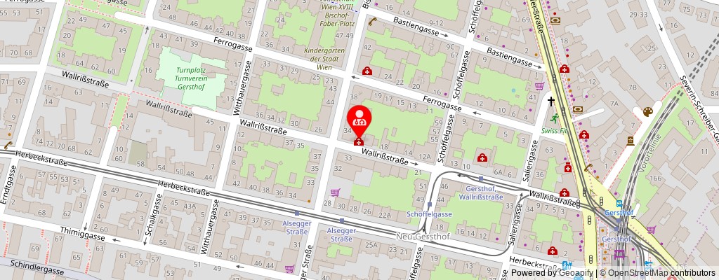 Street map section around the address