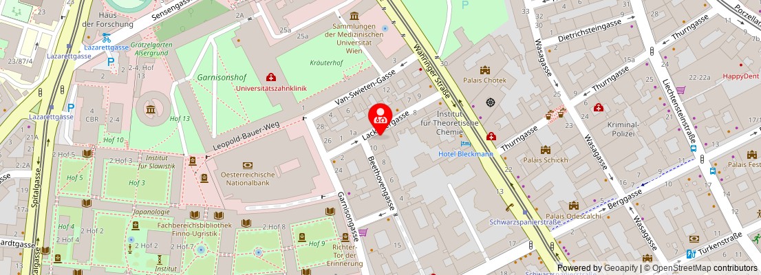 Street map section around the address