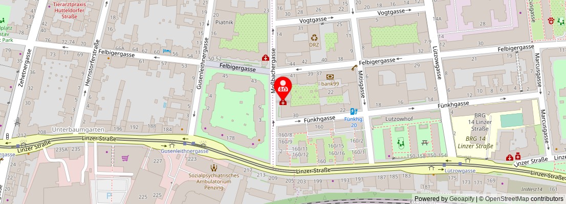 Street map section around the address