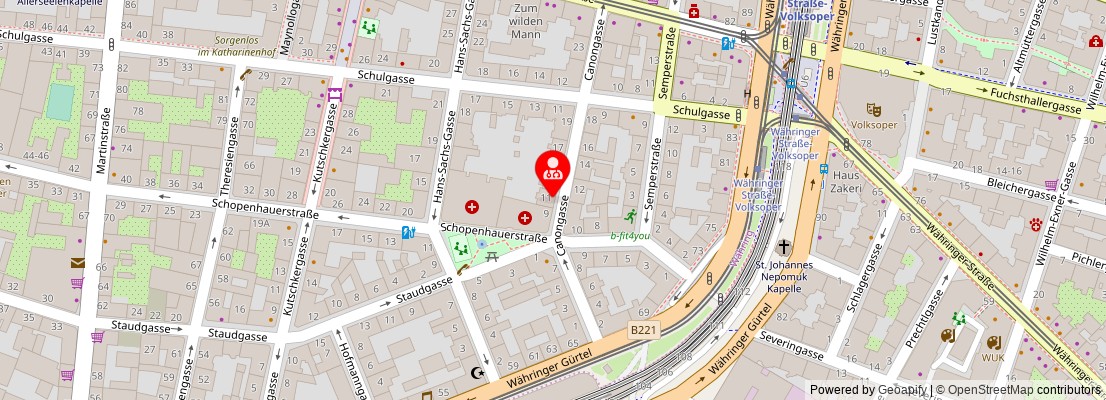 Street map section around the address