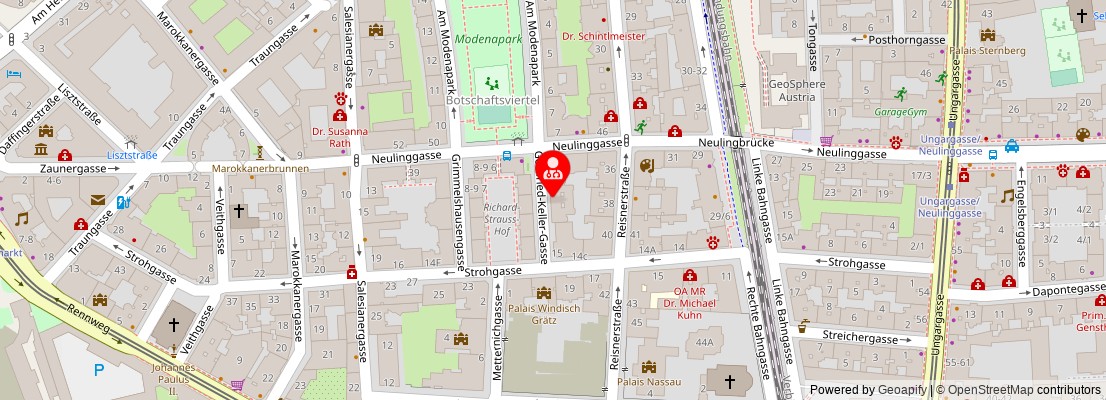 Street map section around the address