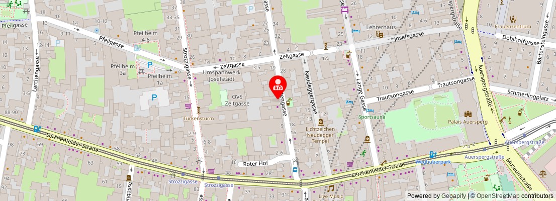 Street map section around the address
