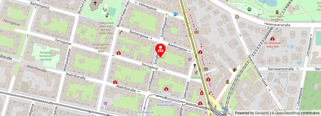Street map section around the address