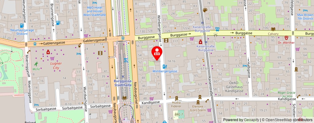 Street map section around the address