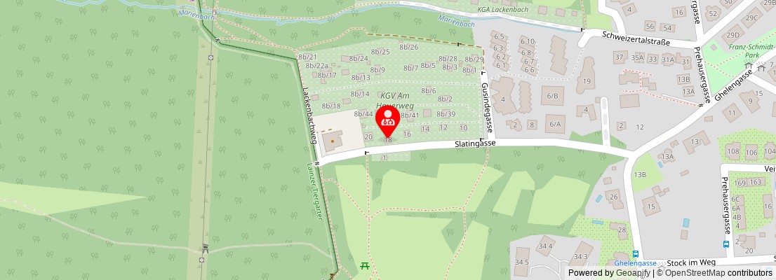 Street map section around the address