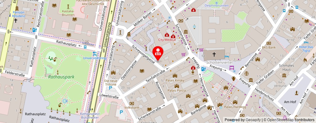 Street map section around the address