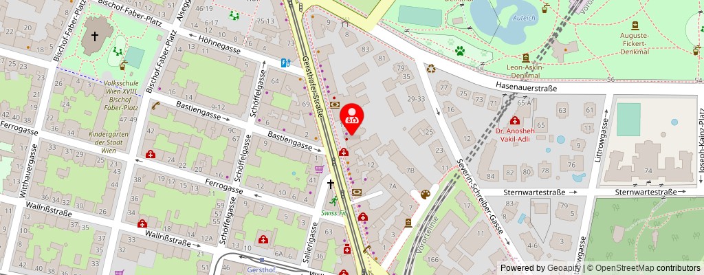 Street map section around the address