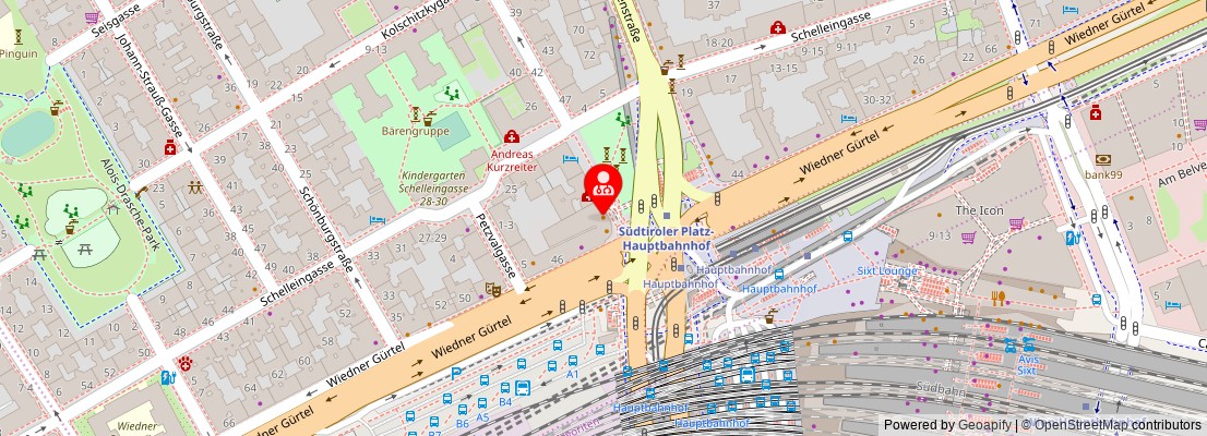 Street map section around the address