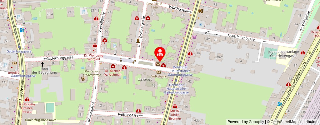 Street map section around the address