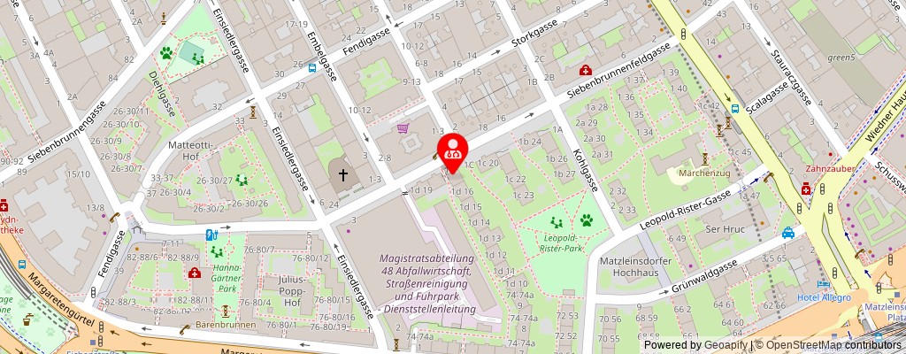 Street map section around the address