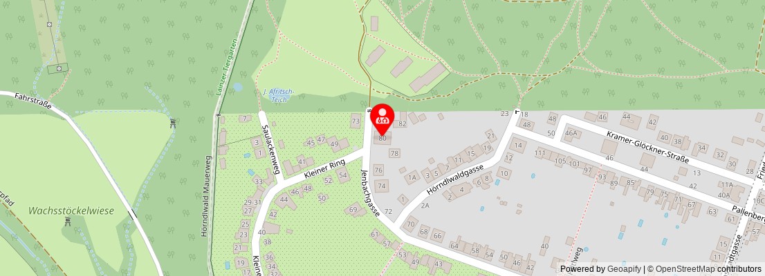 Street map section around the address