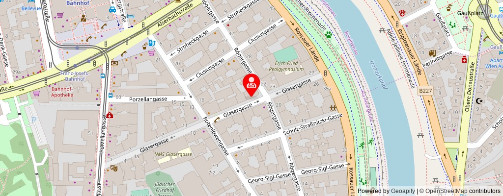 Street map section around the address