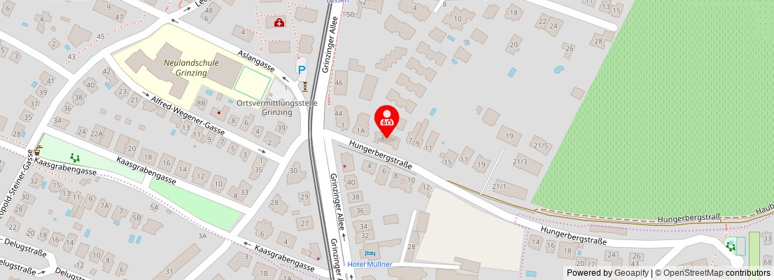 Street map section around the address
