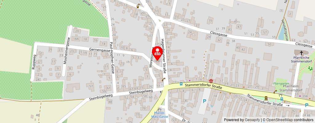 Street map section around the address