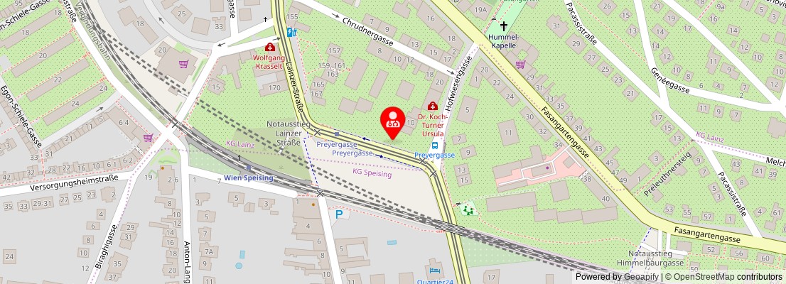 Street map section around the address