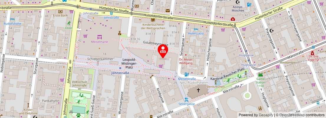 Street map section around the address