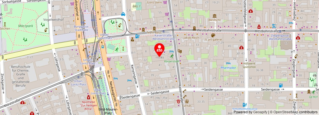 Street map section around the address