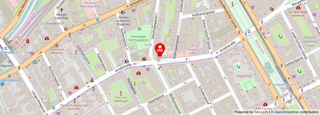 Street map section around the address