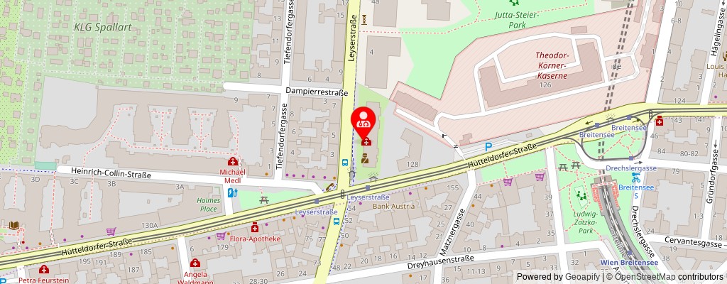 Street map section around the address