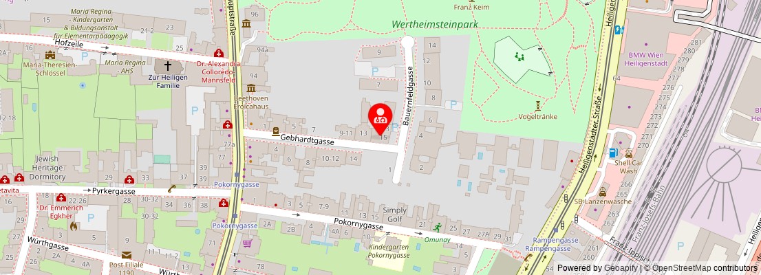 Street map section around the address