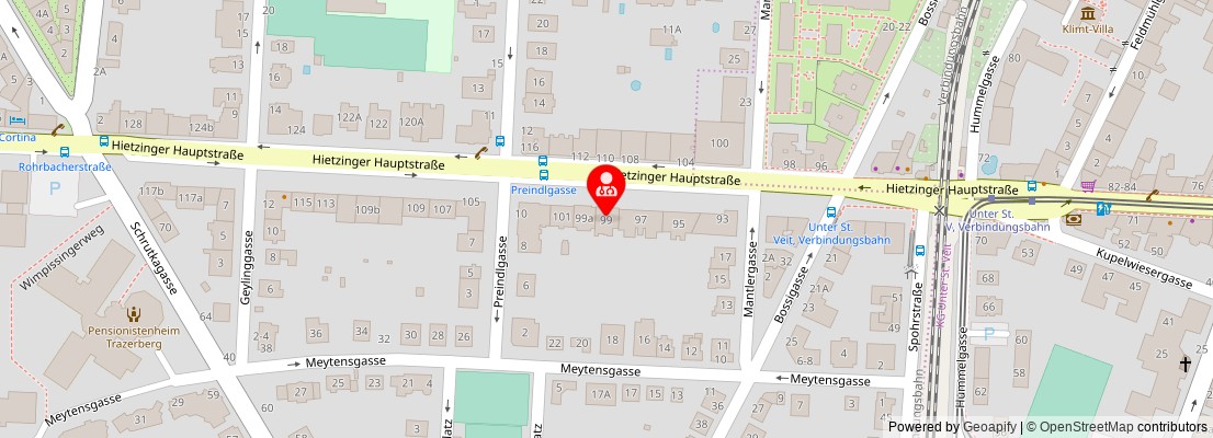 Street map section around the address