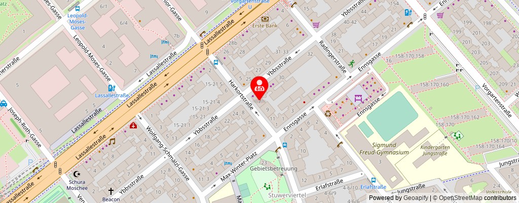 Street map section around the address