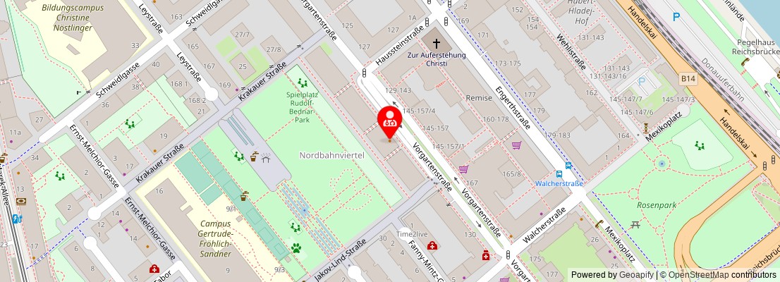 Street map section around the address