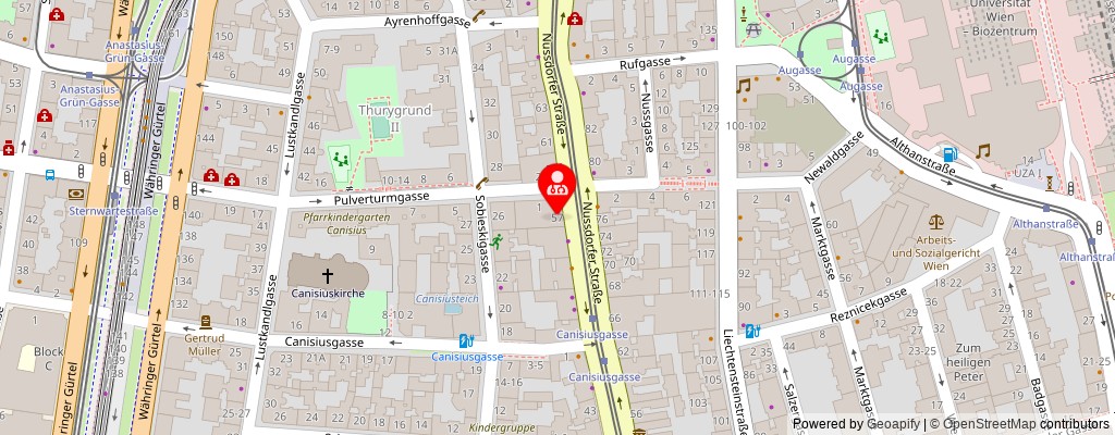 Street map section around the address