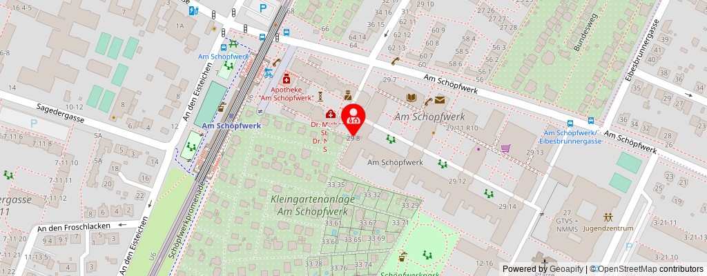Street map section around the address