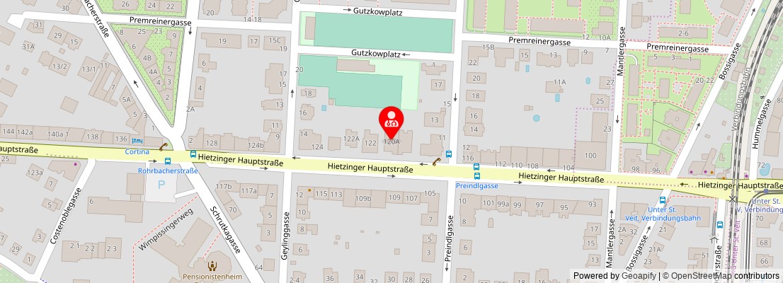 Street map section around the address