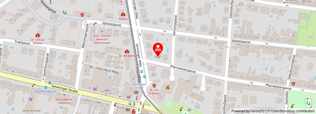 Street map section around the address