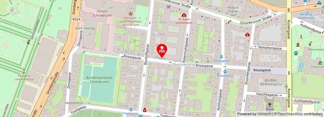 Street map section around the address