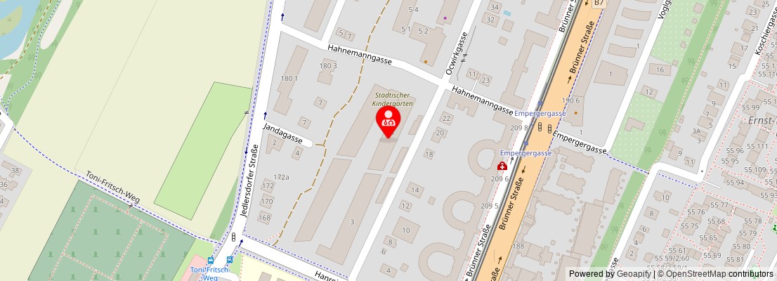 Street map section around the address