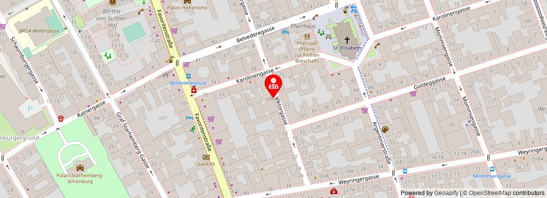 Street map section around the address