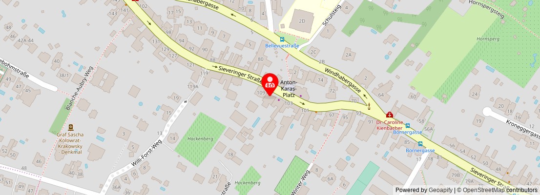 Street map section around the address