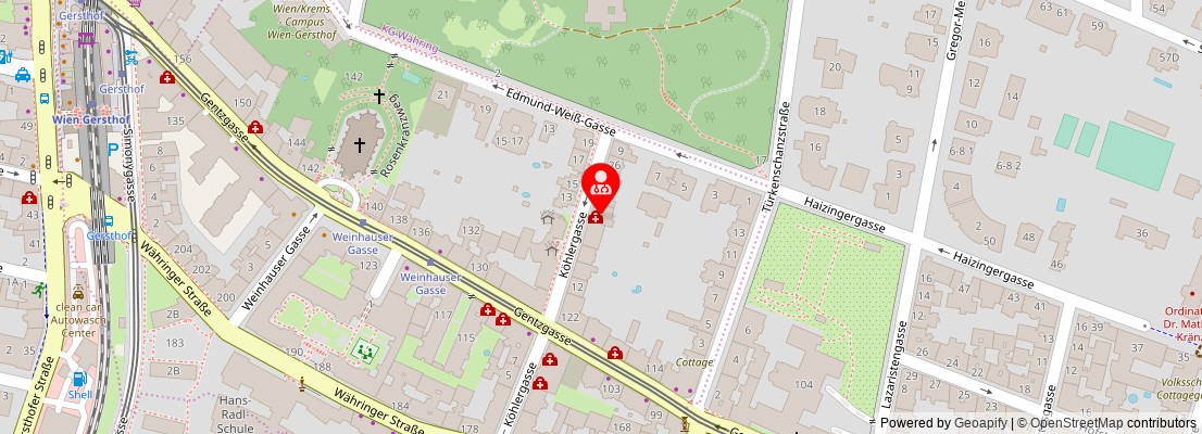 Street map section around the address