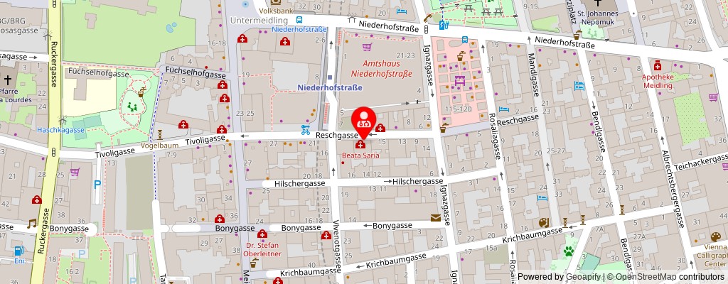 Street map section around the address