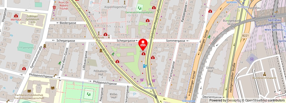 Street map section around the address